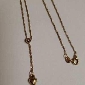 Elegant 10k Gold Heart Pendant Necklace
